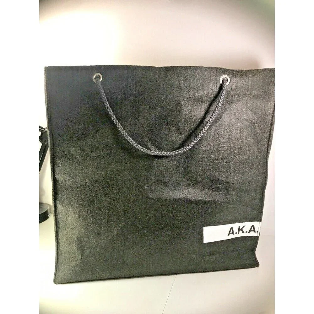 AKA Large Black Felt Promo Shopping Bag Reusable 19.5" x 19.25" x 8" - Picture 2 of 5